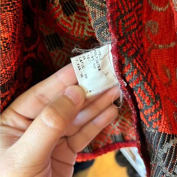 Vintage French Cropped Patchwork Red Jacket - Picture 8 of 8